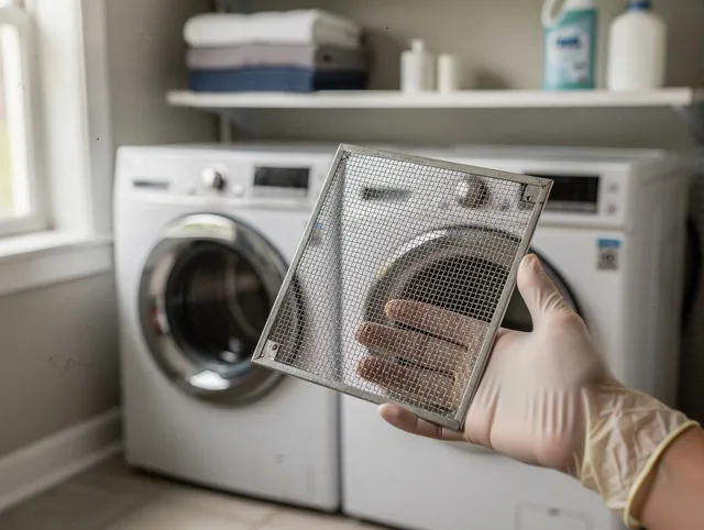Wareham Dryer Vent Cleaning specialist performing detailed lint trap cleaning service in Wareham